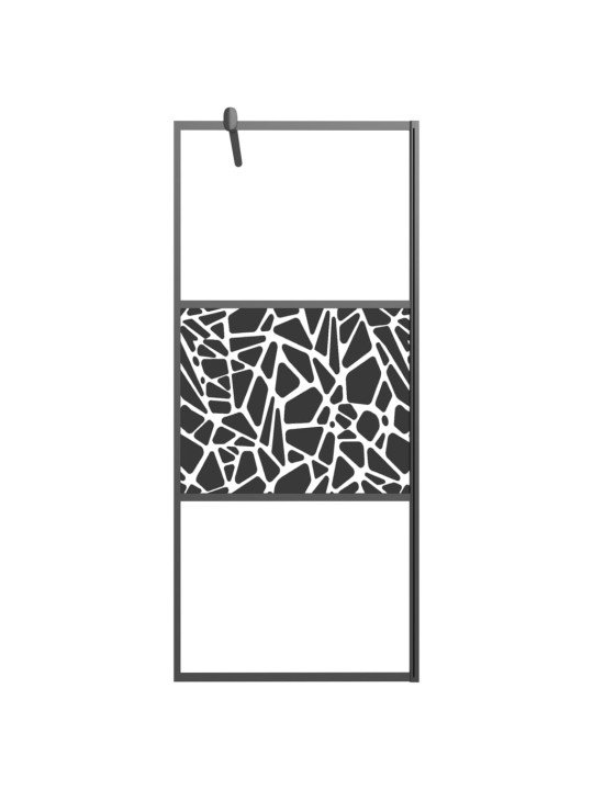 Zástěna do průchozí sprchy 90x195 cm esg / kamenný design černá