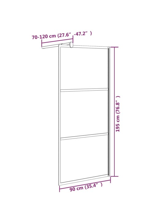 Zástěna do průchozí sprchy 90x195 cm esg / kamenný design černá