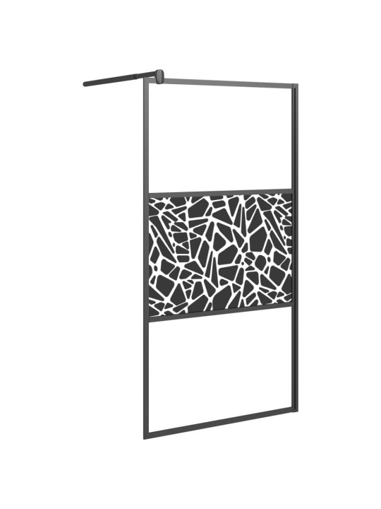 Zástěna do průchozí sprchy 100x195cm ESG / kamenný design černá