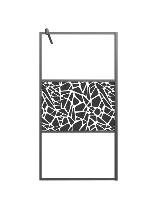 Zástěna do průchozí sprchy 100x195cm ESG / kamenný design černá