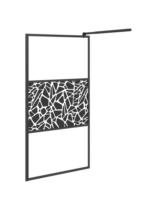 Zástěna do průchozí sprchy 100x195cm ESG / kamenný design černá