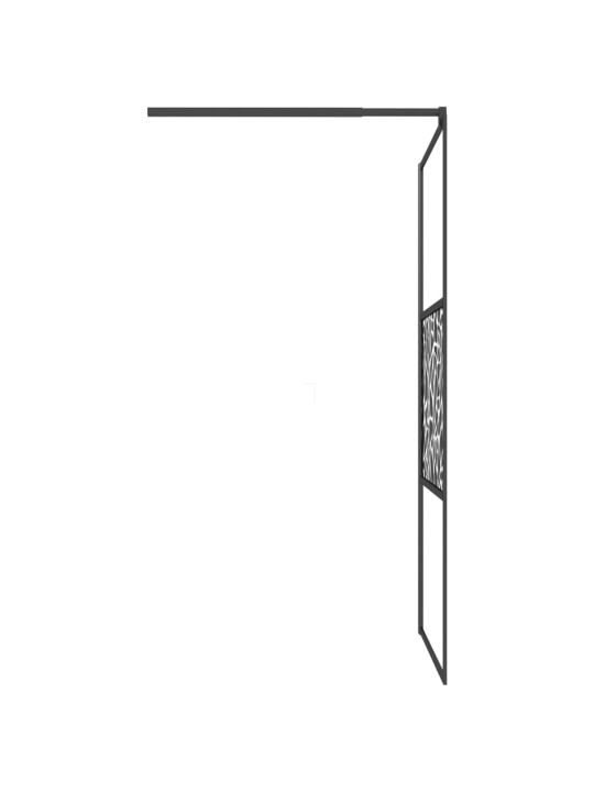 Zástěna do průchozí sprchy 100x195cm ESG / kamenný design černá