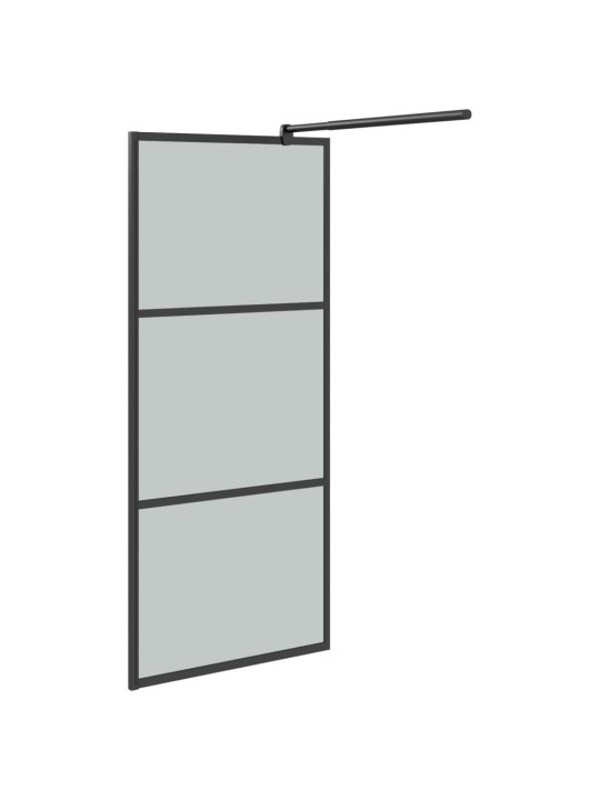 Zástěna do průchozí sprchy 90 x 195 cm tmavé esg sklo černá