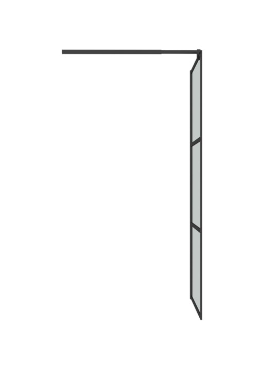 Zástěna do průchozí sprchy 90 x 195 cm tmavé esg sklo černá