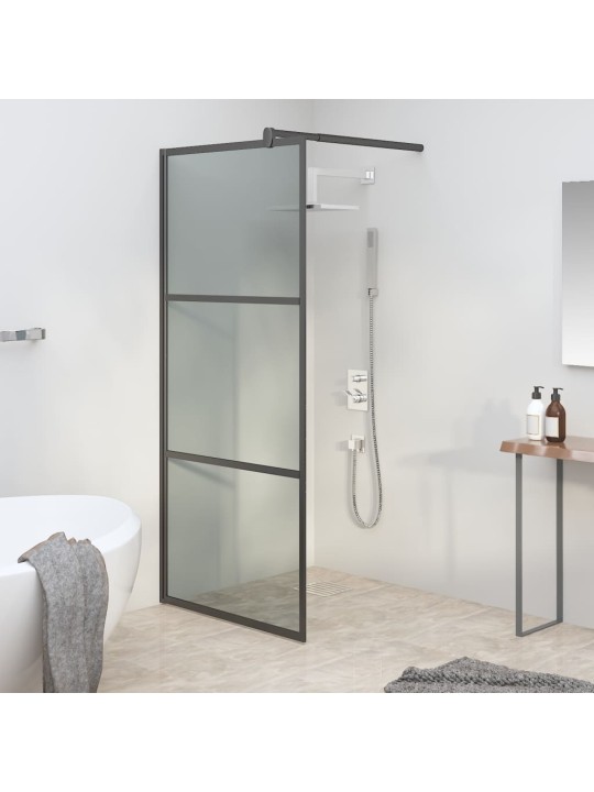 Zástěna do průchozí sprchy 90 x 195 cm tmavé esg sklo černá