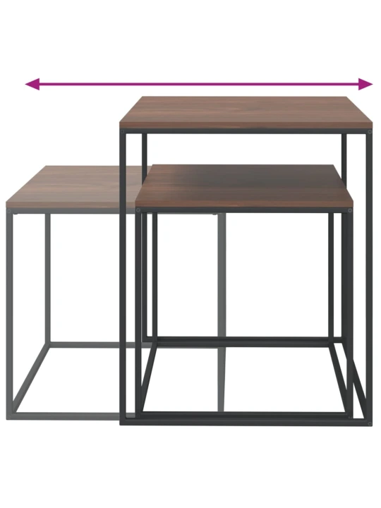 Set konferenčních stolků 2 ks kompozitní dřevo a kov