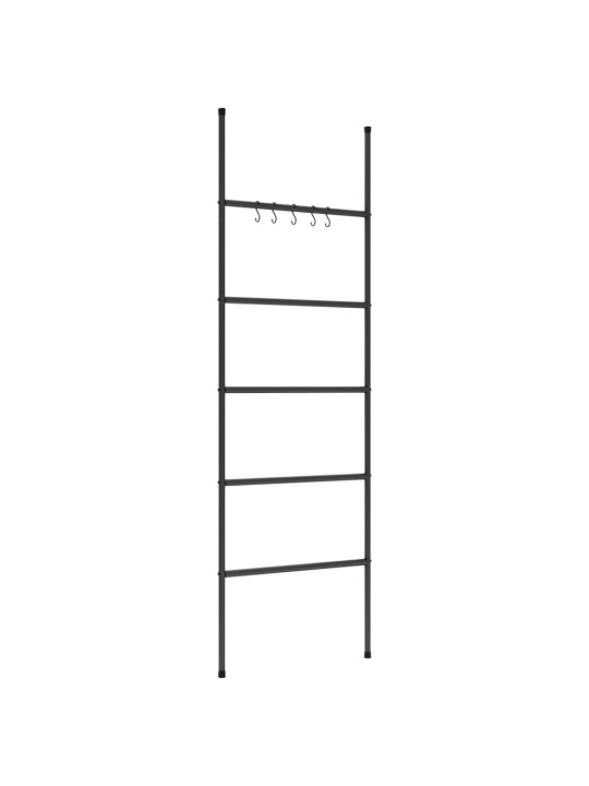 Žebřík na ručníky s 5 příčlemi černý 58 x 175 cm železo