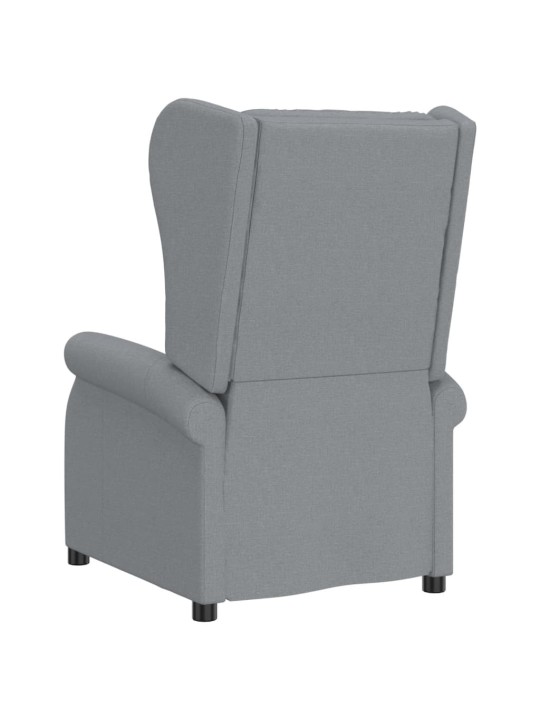 Elektrické polohovací křeslo ušák světle šedé textil