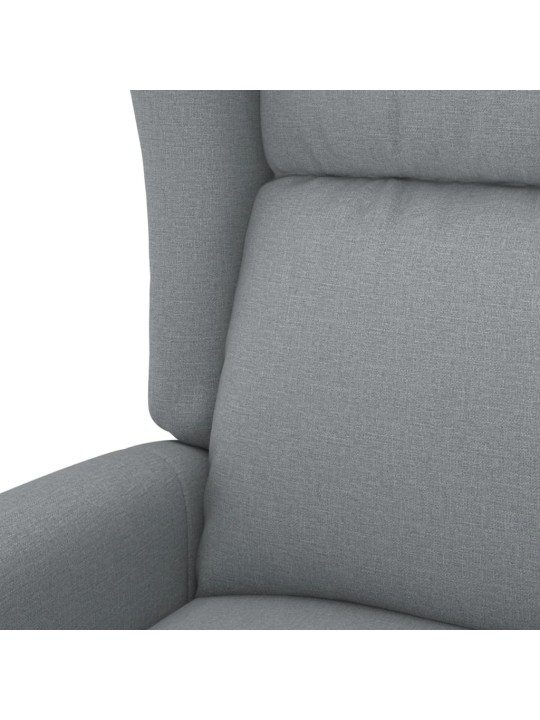 Elektrické polohovací křeslo ušák světle šedé textil