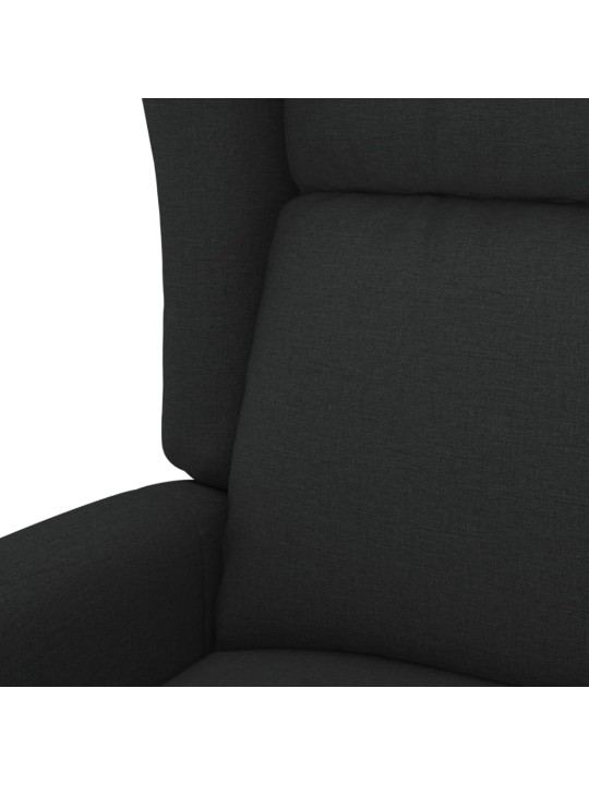 Elektrické polohovací křeslo ušák černé textil
