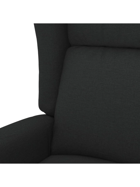 Elektrické polohovací křeslo ušák černé textil