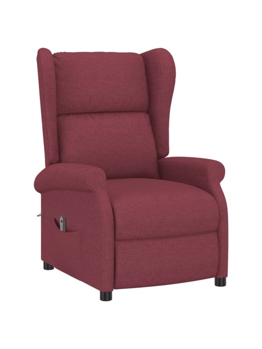 Elektrické polohovací křeslo ušák vínové textil
