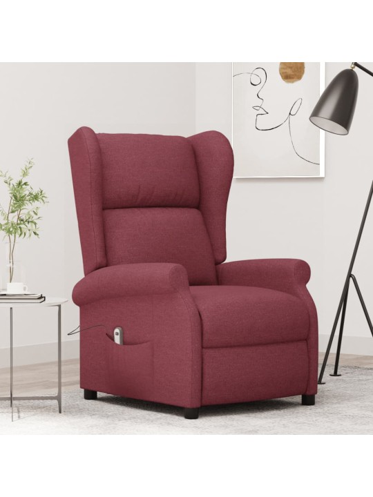 Elektrické polohovací křeslo ušák vínové textil