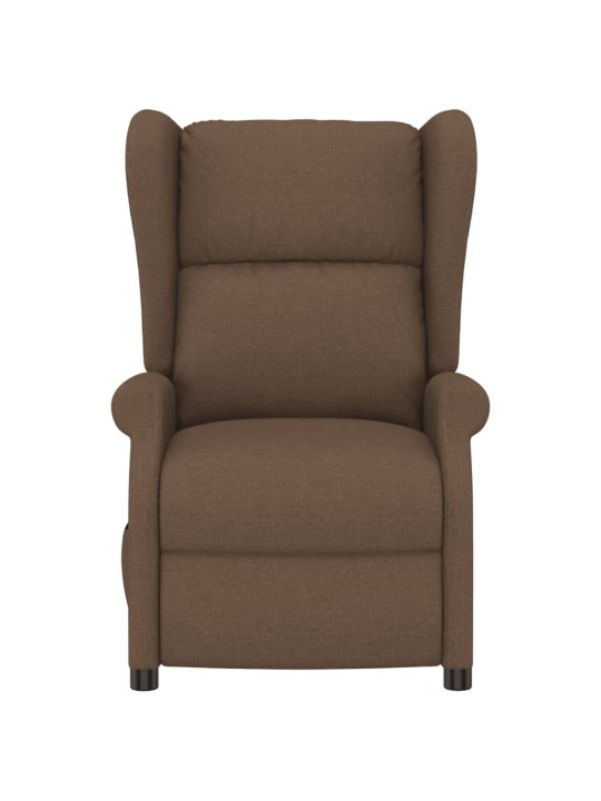 Elektrické polohovací křeslo ušák hnědé textil