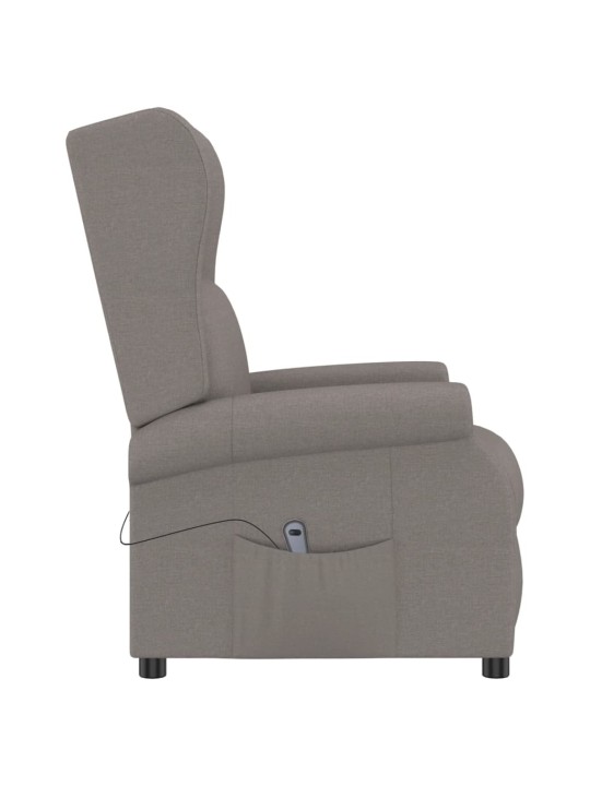 Elektrické polohovací křeslo ušák taupe textil