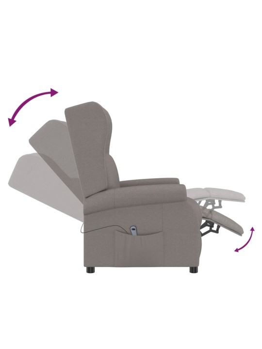 Elektrické polohovací křeslo ušák taupe textil