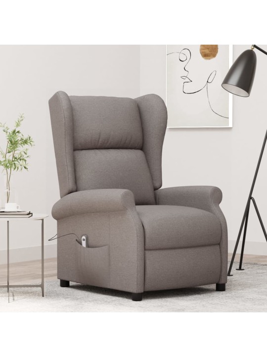 Elektrické polohovací křeslo ušák taupe textil