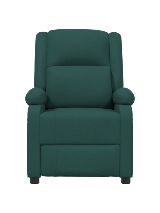 Elektrické polohovací křeslo tmavě zelené textil
