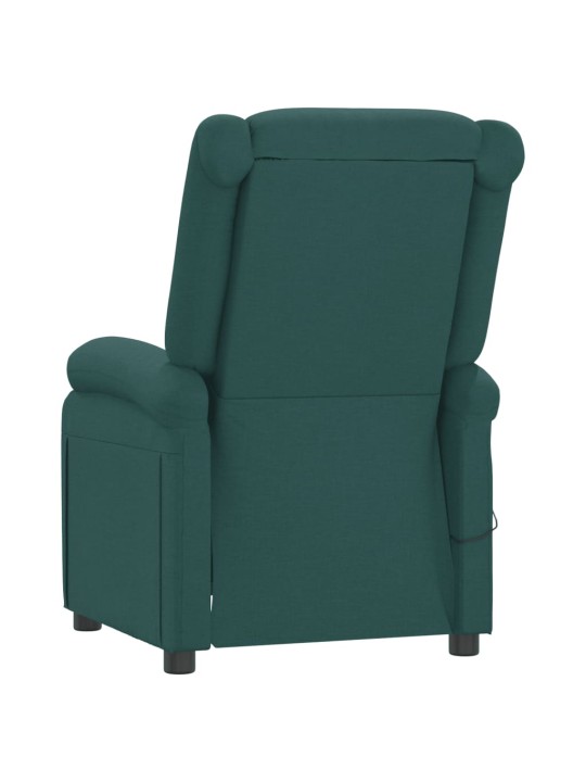Elektrické polohovací křeslo tmavě zelené textil