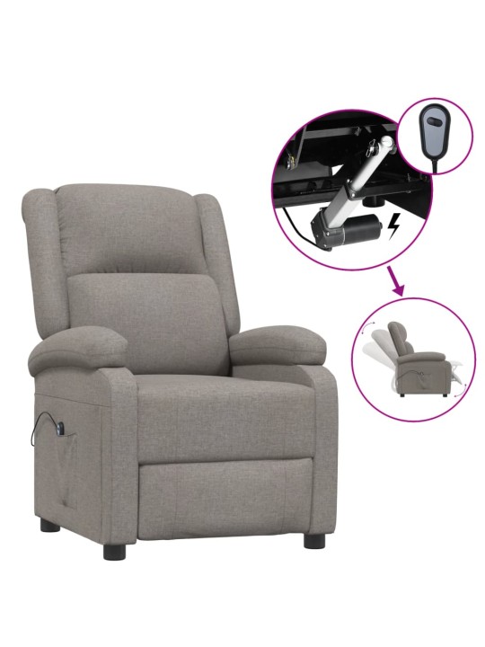Elektrické polohovací křeslo taupe textil