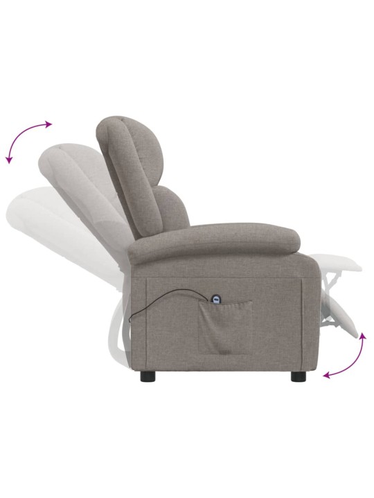 Elektrické polohovací křeslo taupe textil
