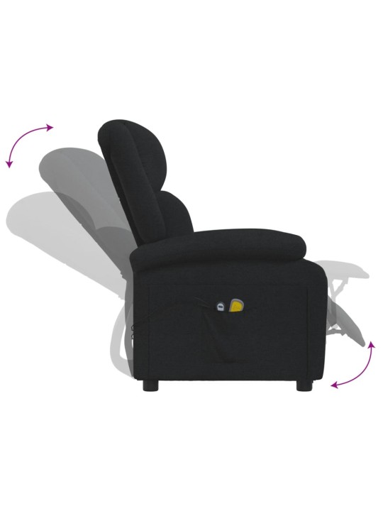 Elektrické masážní křeslo černé textil