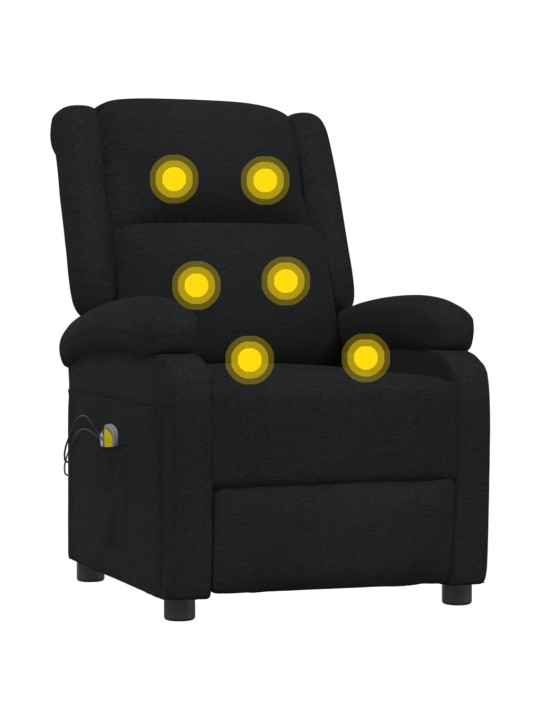 Elektrické masážní křeslo černé textil