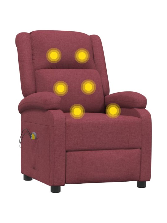 Elektrické masážní křeslo vínové textil