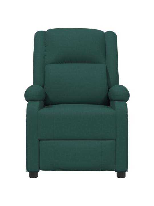 Elektrické masážní křeslo tmavě zelené textil