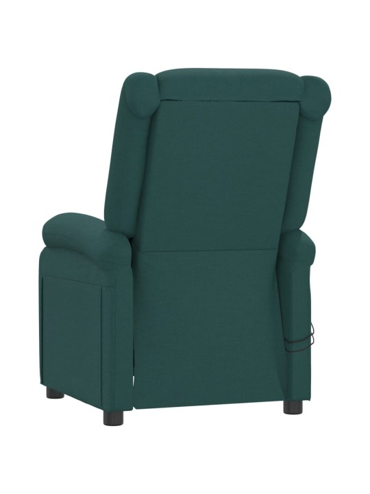 Elektrické masážní křeslo tmavě zelené textil