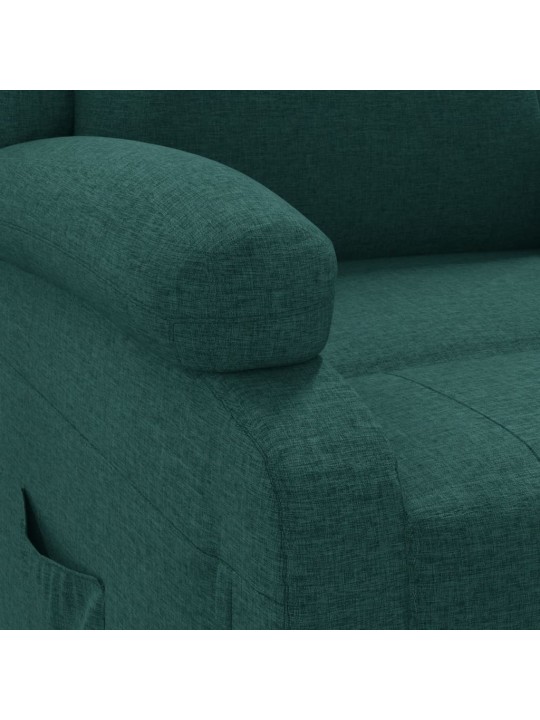 Elektrické masážní křeslo tmavě zelené textil