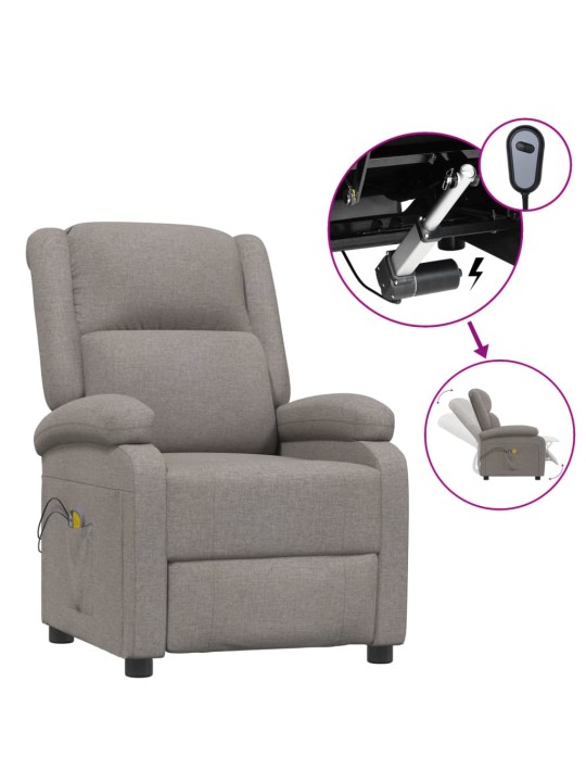 Elektrické masážní křeslo taupe textil