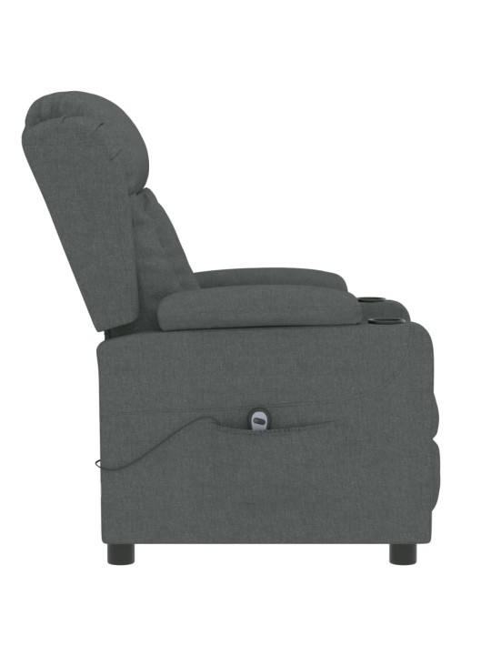 Elektrické polohovací křeslo tmavě šedé textil