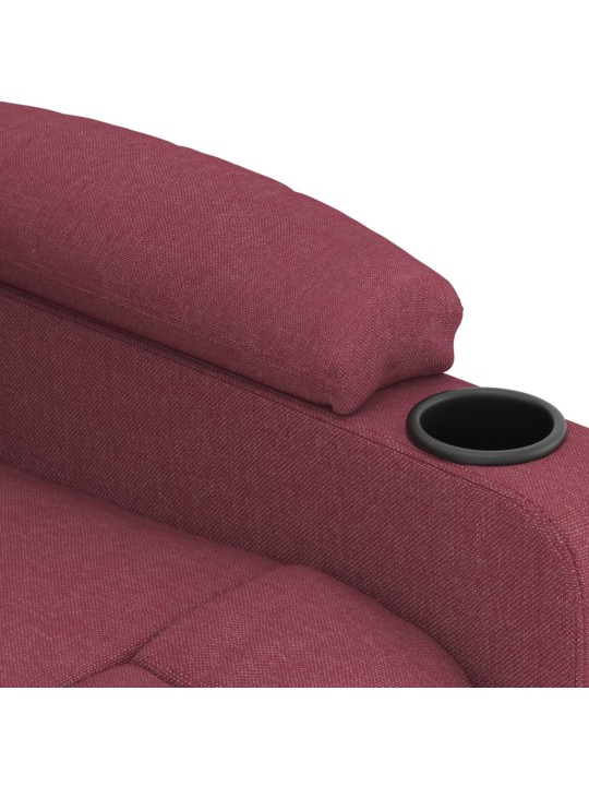 Elektrické polohovací křeslo vínové textil