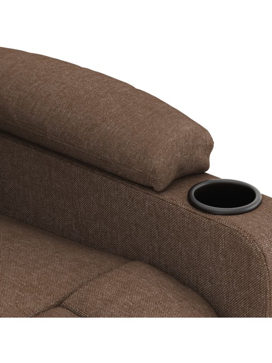 Elektrické polohovací křeslo hnědé textil