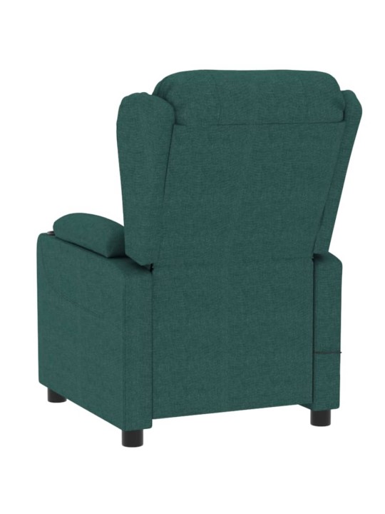 Elektrické polohovací křeslo tmavě zelené textil