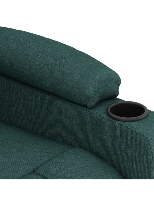 Elektrické polohovací křeslo tmavě zelené textil