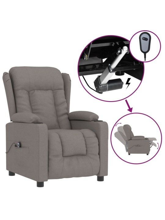 Elektrické polohovací křeslo taupe textil
