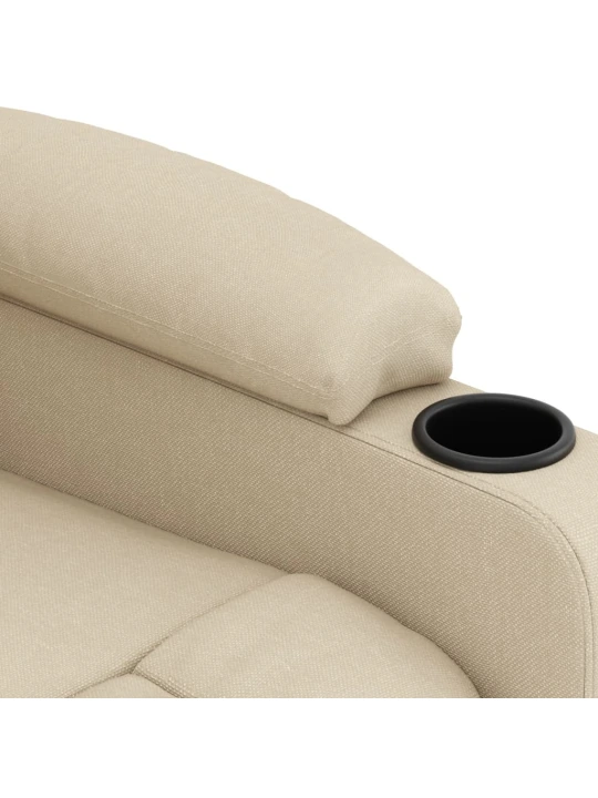 Elektrické polohovací křeslo krémové textil