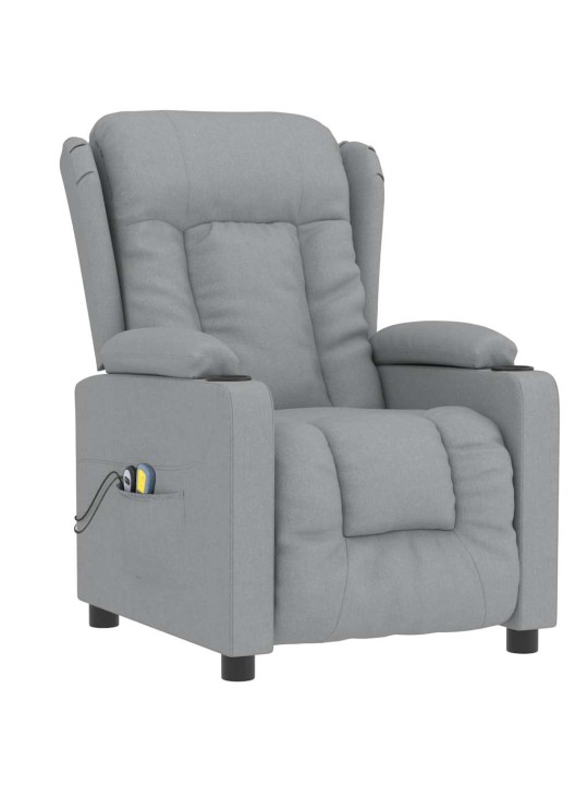 Elektrické masážní křeslo světle šedé textil