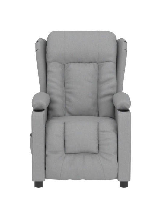Elektrické masážní křeslo světle šedé textil