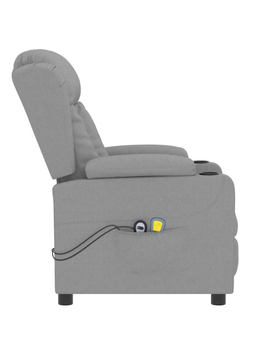 Elektrické masážní křeslo světle šedé textil