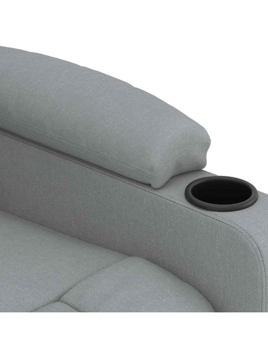 Elektrické masážní křeslo světle šedé textil
