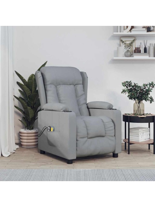 Elektrické masážní křeslo světle šedé textil