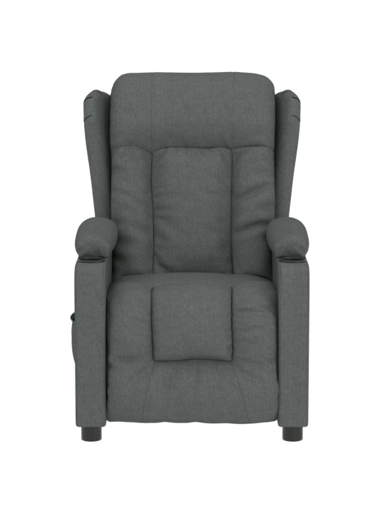 Elektrické masážní křeslo tmavě šedé textil