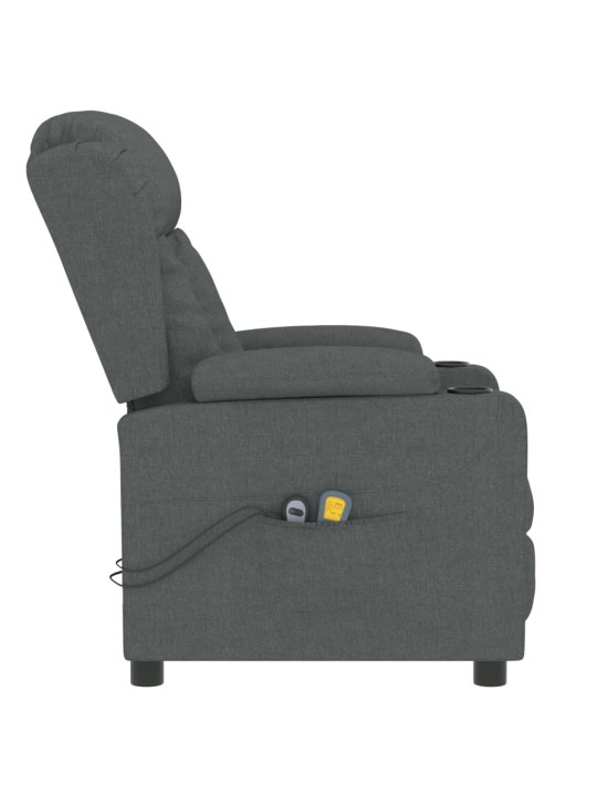 Elektrické masážní křeslo tmavě šedé textil