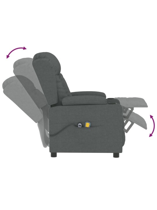 Elektrické masážní křeslo tmavě šedé textil