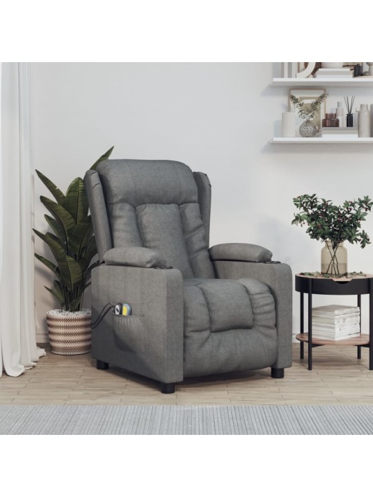 Elektrické masážní křeslo tmavě šedé textil