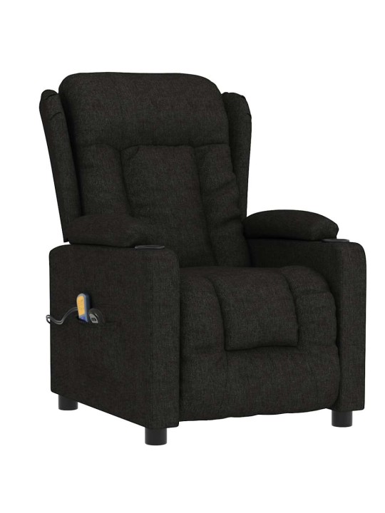 Elektrické masážní křeslo černé textil