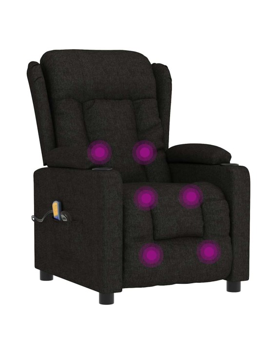 Elektrické masážní křeslo černé textil